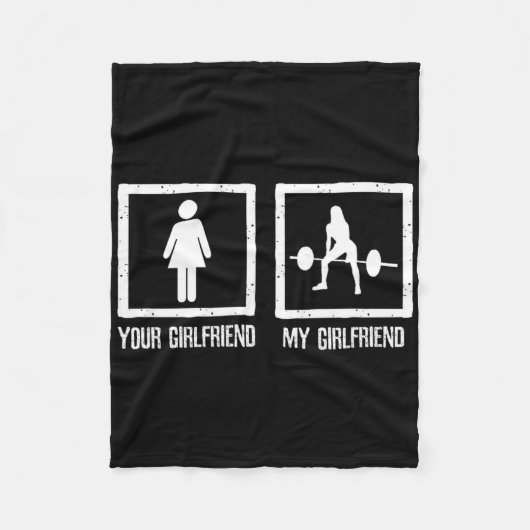 あなたのVsマイガールフレンドボディビルフィットネストレーニング フリースブランケット (正面)