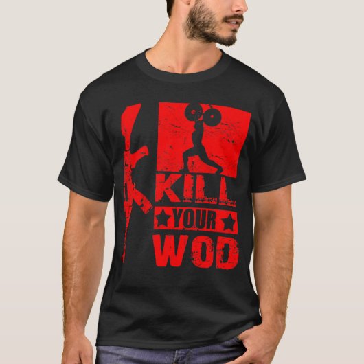 あなたのWOD -男性カラシニコフ自動小銃のTシャツ--を殺して下さい Tシャツ (正面)