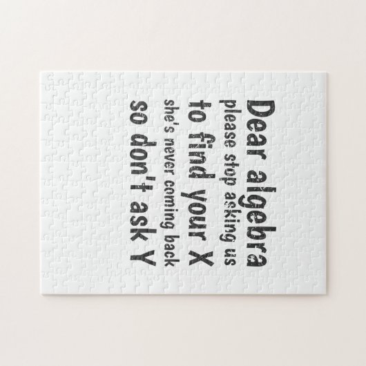 あなたのXを見つけるために私達に尋ねる親愛な代数学停止 ジグソーパズル (横)