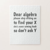 あなたのXを見つけるために私達に尋ねる親愛な代数学停止 ジグソーパズル (縦)