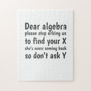 あなたのXを見つけるために私達に尋ねる親愛な代数学停止 ジグソーパズル