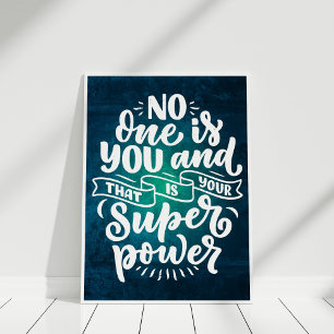 あなたはあなた Motivational Quote Wall Art ポスター