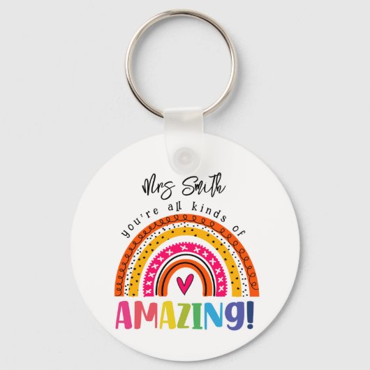 あなたはあらゆる種類の素晴らしい先生ギフト キーホルダー (正面)