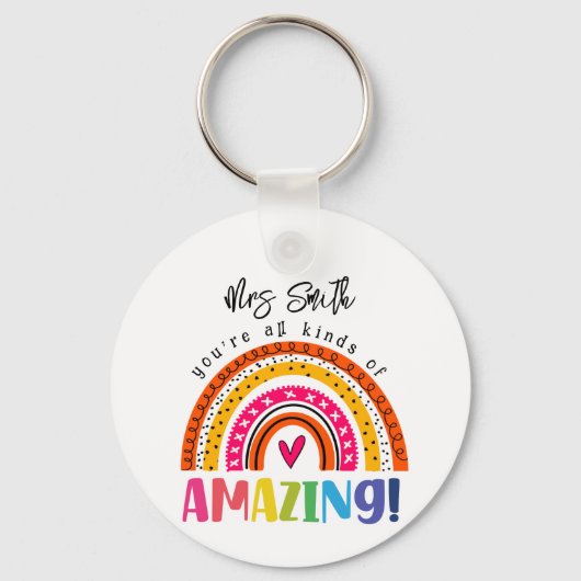 あなたはあらゆる種類の素晴らしい先生ギフト キーホルダー (裏面)