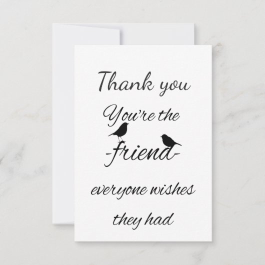 あなたはありがとう友達みんなの願い引用文 サンキューカード (正面)