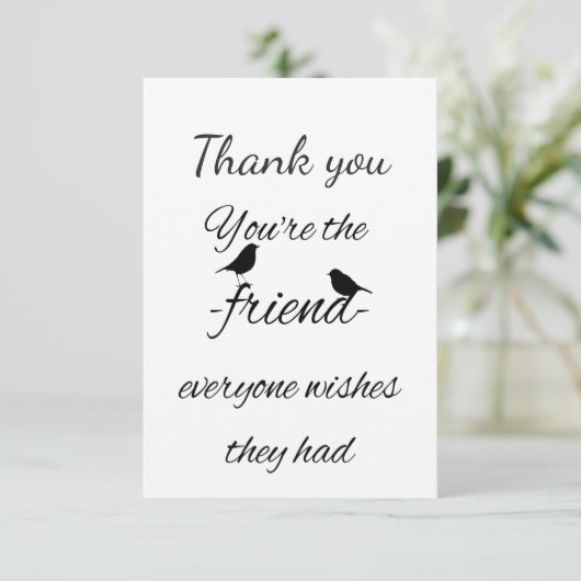あなたはありがとう友達みんなの願い引用文 サンキューカード (スタンド正面)