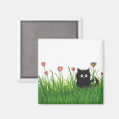 あなたはある種類のバレンタインのファジー猫バイビル マグネット (正面/裏面)