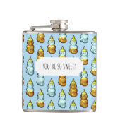 あなたはいい!可愛いハニーベアボトル柄 フラスク (正面)