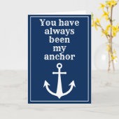 あなたはいつも私のいかりブルー航海のホワイト カード (黄色い花)