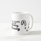 あなたはいつも私のハニーバニー引用文ピンクフローラ コーヒーマグカップ (正面右)