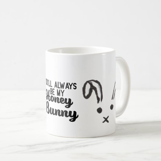 あなたはいつも私のハニーバニー引用文ピンクフローラ コーヒーマグカップ (正面右)