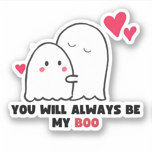 あなたはいつも私のブー、かわいいバレンタインデー シール (正面)