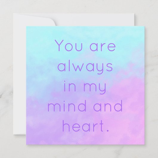 あなたはいつも私の心とハートパステルカード (正面)