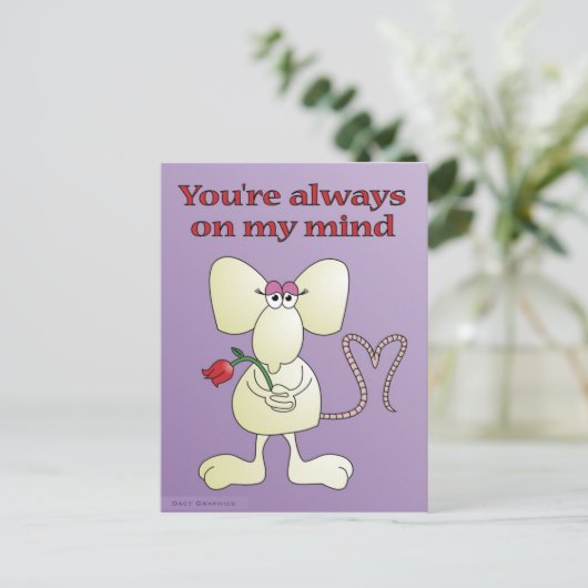 「あなたはいつも私の心のネズミ」はがき ポストカード (スタンド正面)