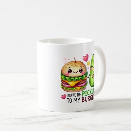 「あなたはうちのバーガーのピクルスおもしろいバレンタイン」 コーヒーマグカップ (正面右)