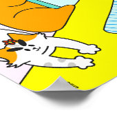 あなたはうんこしてる?カラフルでおもしろいネコ ポスター (角)