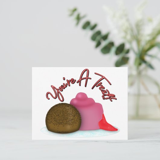 あなたはおごり一杯のストロベリーバレンタインデー ポストカード (スタンド正面)