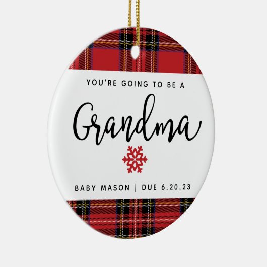 あなたはおばあちゃん妊娠のお知らせ セラミックオーナメント (右)
