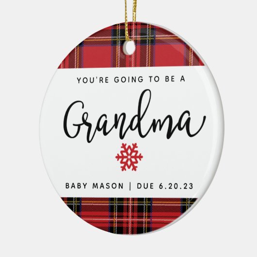 あなたはおばあちゃん妊娠のお知らせ セラミックオーナメント (左)