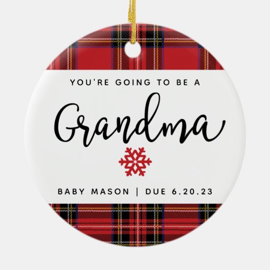 あなたはおばあちゃん妊娠のお知らせ セラミックオーナメント (裏面)