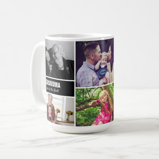 あなたはおばあちゃん最高のラブフォトグリッド付き コーヒーマグカップ (正面左)