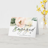 あなたはおめでとう婚約したございますミセス·赤面フローラ カード (黄色い花)