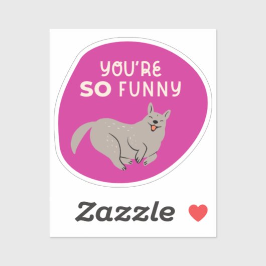 あなたはおもしろいかわいい図解入りの、写真付きの犬明るい赤紫色 シール (シート)