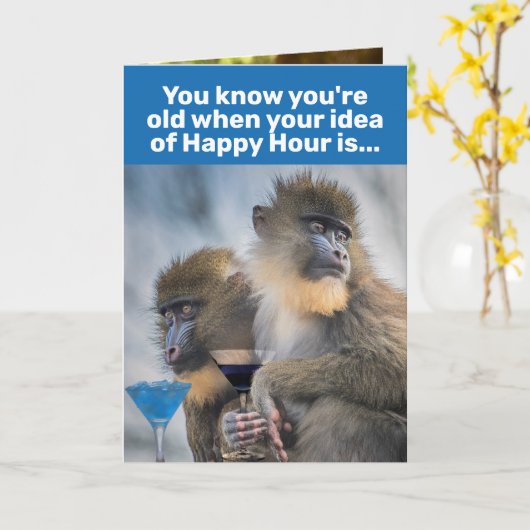 あなたはおもしろいのハッピーアワー誕生日 カード (黄色い花)