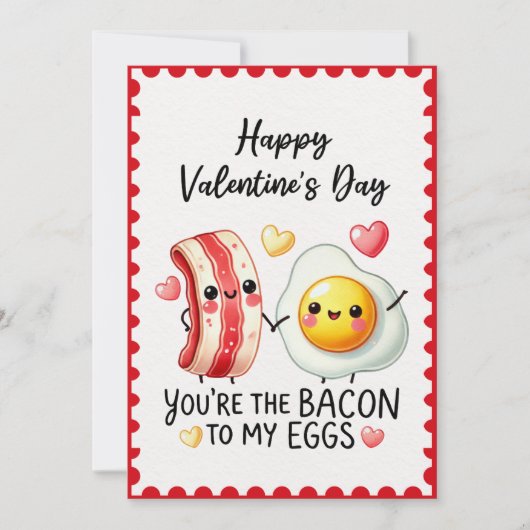 あなたはおもしろいベーコンから私の卵へのバレンタインデー シーズンカード (正面)