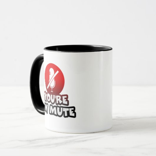 あなたはおもしろいミュート黒と赤のタイポグラフィ引用文 マグカップ (正面左)