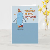 あなたはおもしろい古い誕生日 カード (黄色い花)