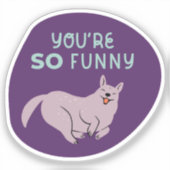 あなたはおもしろい可愛い図解入りの、写真付きのドアクアクアパープル シール (正面)