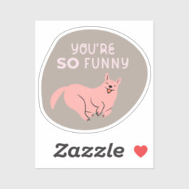 あなたはおもしろい可愛い図解入りの、写真付きの犬ベージピンク シール