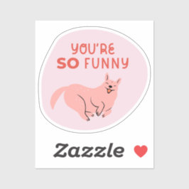 あなたはおもしろい可愛い図解入りの、写真付きの犬レトロなピンク シール