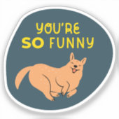 あなたはおもしろい可愛い図解入りの、写真付きの犬海軍 シール (正面)