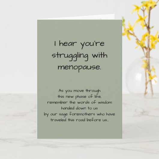 あなたはおもしろい更年期に苦労して申し訳ない カード (黄色い花)