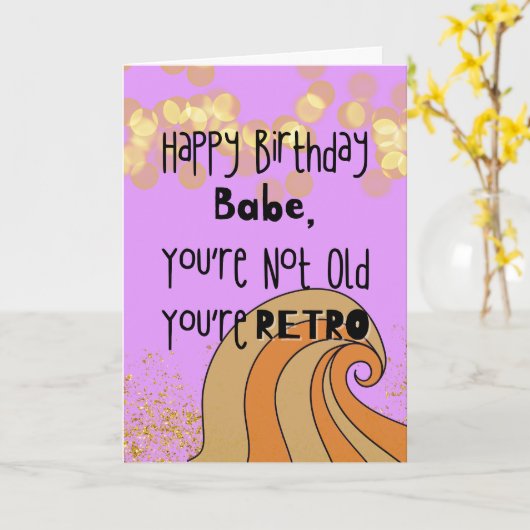 あなたはおもしろい未古レトロ誕生日カード カード (黄色い花)