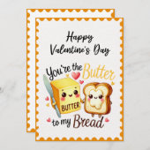 あなたはおもしろい私のパンのバレンタインデーのバター シーズンカード (正面/裏面)
