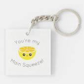 あなたはおもしろい私の主な絞りかわいいレモンユーモア キーホルダー (裏面)