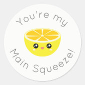 あなたはおもしろい私の主な絞りかわいいレモンユーモア ラウンドシール (正面)
