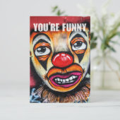 あなたはおもしろい...悲しい目をしたカラフルピエロ カード (スタンド正面)