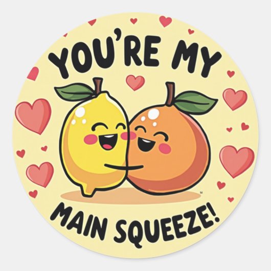 「あなたはおれの大きな絞り!」 レモンとオレンジのシール ラウンドシール (正面)