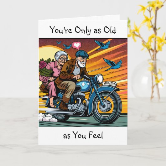 あなたはお前と同じ年感じだ |おもしろい誕生日 カード (黄色い花)