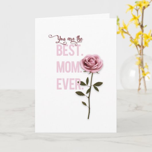 あなたはお最高の母さんの日のピンクのバラ カード (黄色い花)