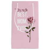 あなたはお最高の母さんの日のピンクのバラ スモールペーパーバッグ (正面)