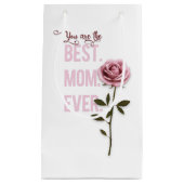 あなたはお最高の母さんの日のピンクのバラ スモールペーパーバッグ (正面)