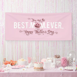 あなたはお最高の母さんの日のピンクのバラ 横断幕