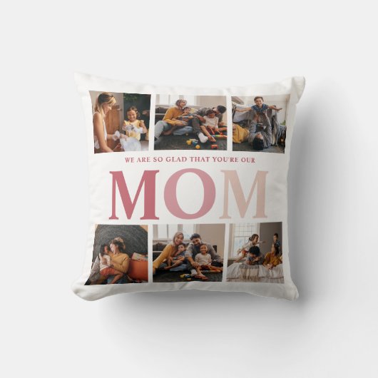 あなたはお母さんはうれしい | 写真カスタムコラージュ クッション (正面)