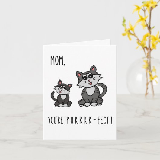 あなたはお母さんパーフェクト！かわいい母のデイカード カード (黄色い花)