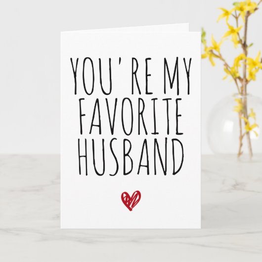 あなたはお気に入りの夫おもしろいVday - Valentines カード (黄色い花)